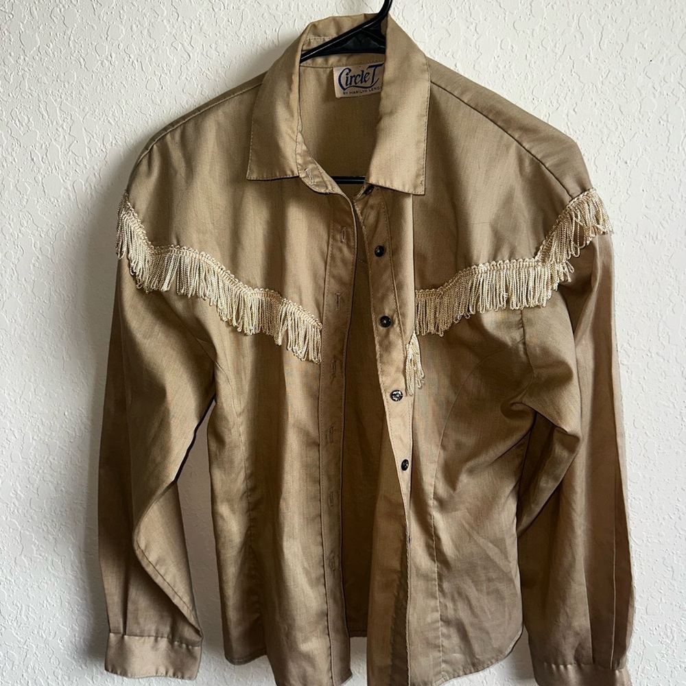 Circle T Beige Fringe Shirt